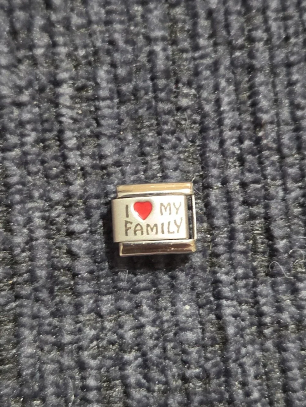I ♥ My Family Silver Tone Italian Charm